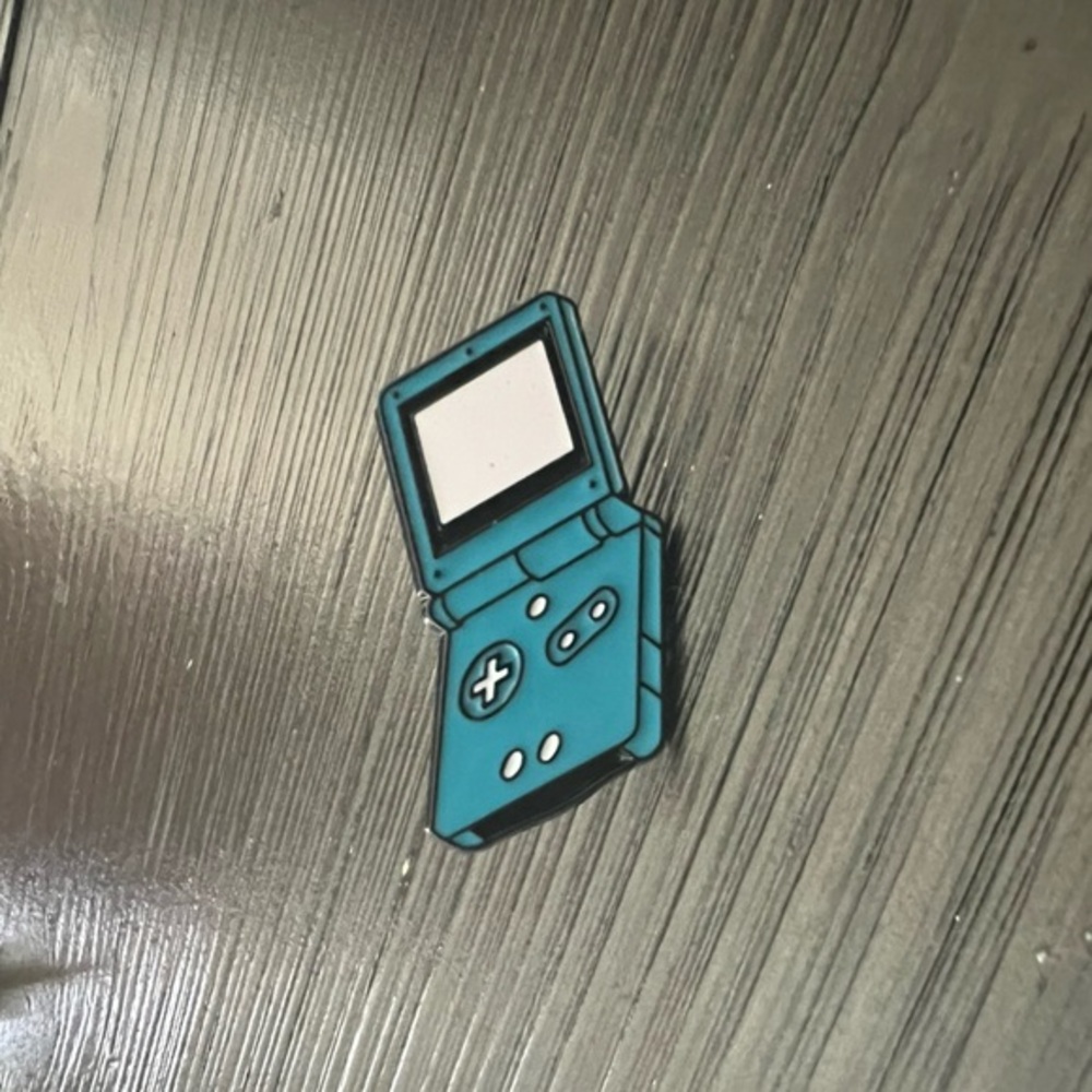 Teal Handheld Game Console Enamel Pin